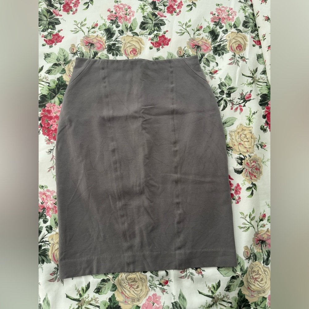 Ann Taylor Stretchy Gray Pencil Skirt